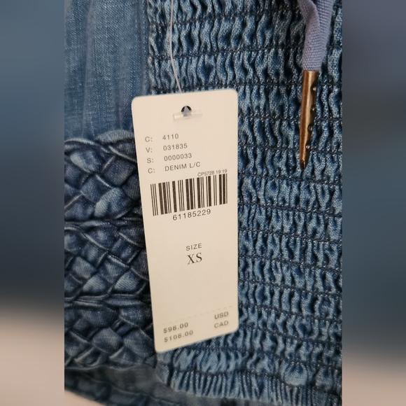 BNWT Anthropologie Pilcro embroidered denim top, size XS - Picture 5 of 10